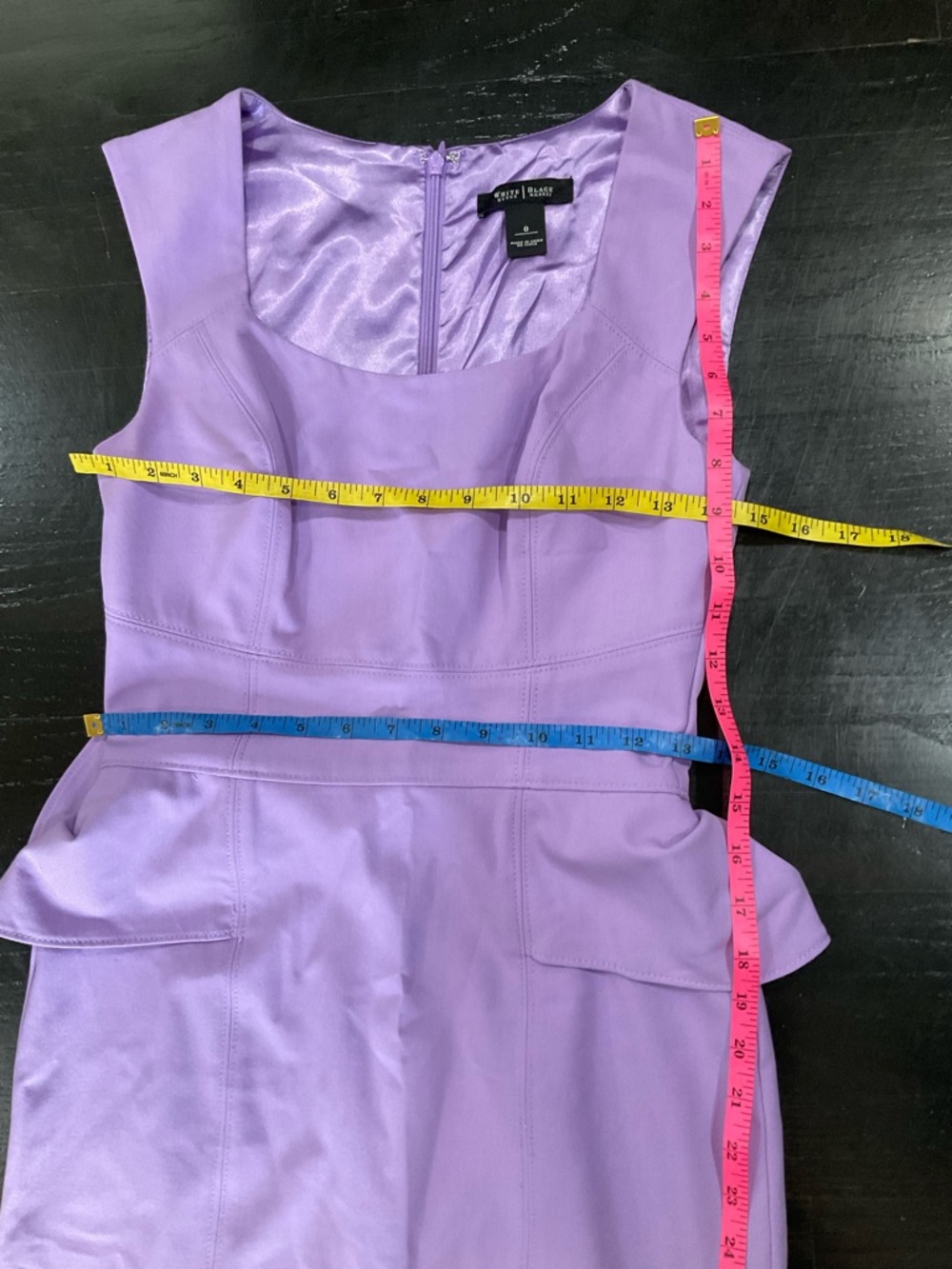 WHITE HOUSE BLACK MARKET LILAC LAVENDER PEPLUM DRESS - Picture 7 of 10